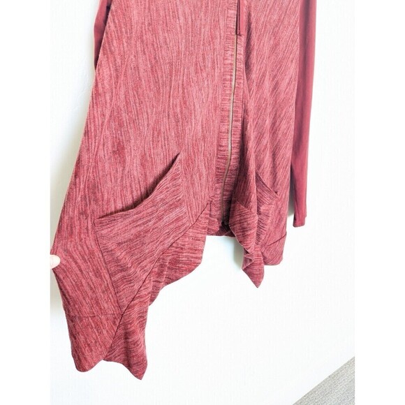 Logo by Lori Goldstein Sweater Maroon Knit Suede Cardigan Extra Large‎ - Picture 4 of 9